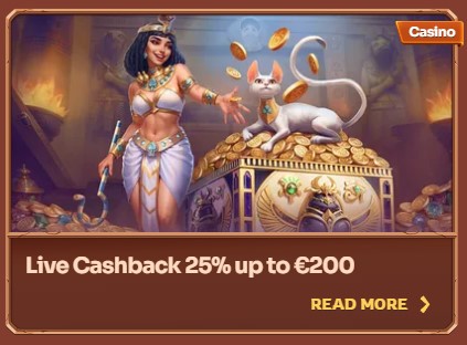 Live Cashback 25% Up To €200